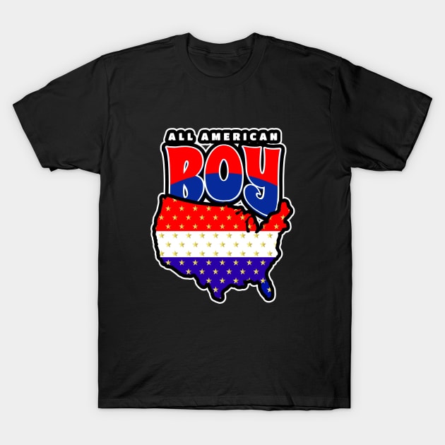 FOURTH Of July Holiday All American Boy T-Shirt by SartorisArt1
